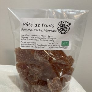 Pâtes de fruits Pomme Pêche verveine bio