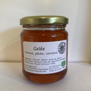 Gelée Pomme Pêche verveine bio