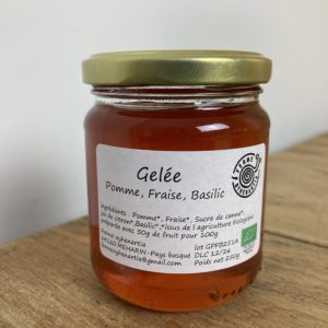Gelée Pomme Fraise Basilic bio